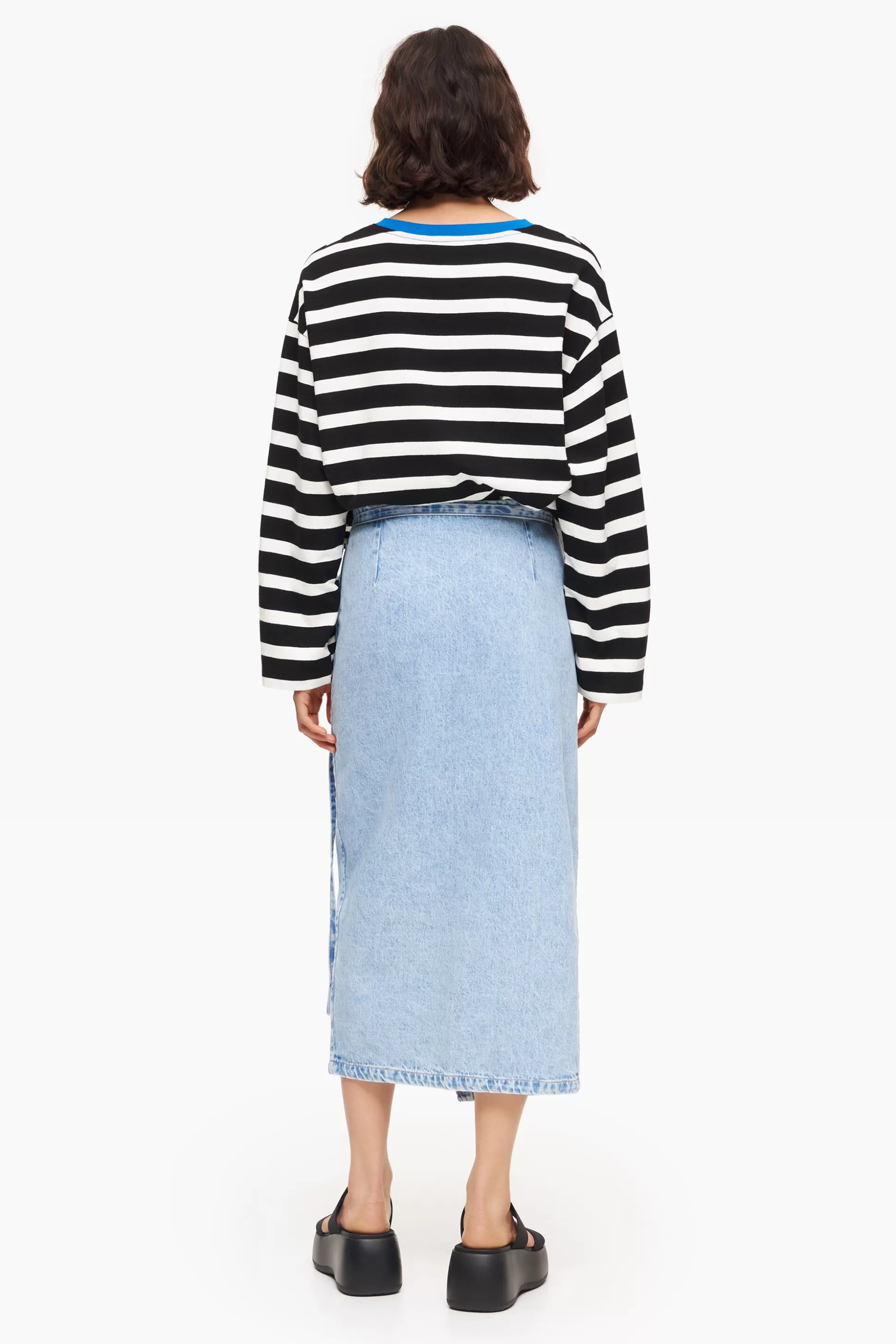 Shop BIMBA Y LOLA Saia Pareo Ganga Midi Azul Light Blue