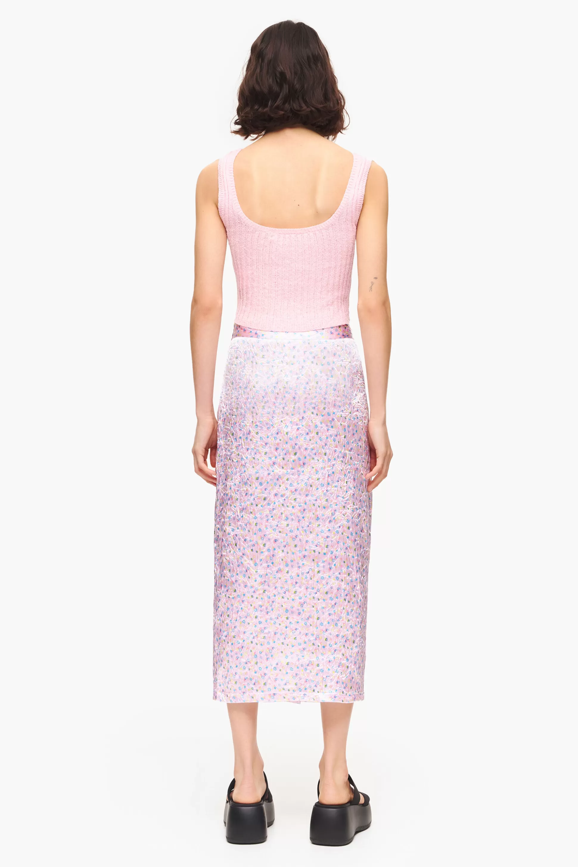 Store BIMBA Y LOLA Saia Pareo Midi Print Spraymini Rosa Spray Flowers Mini Light Pink