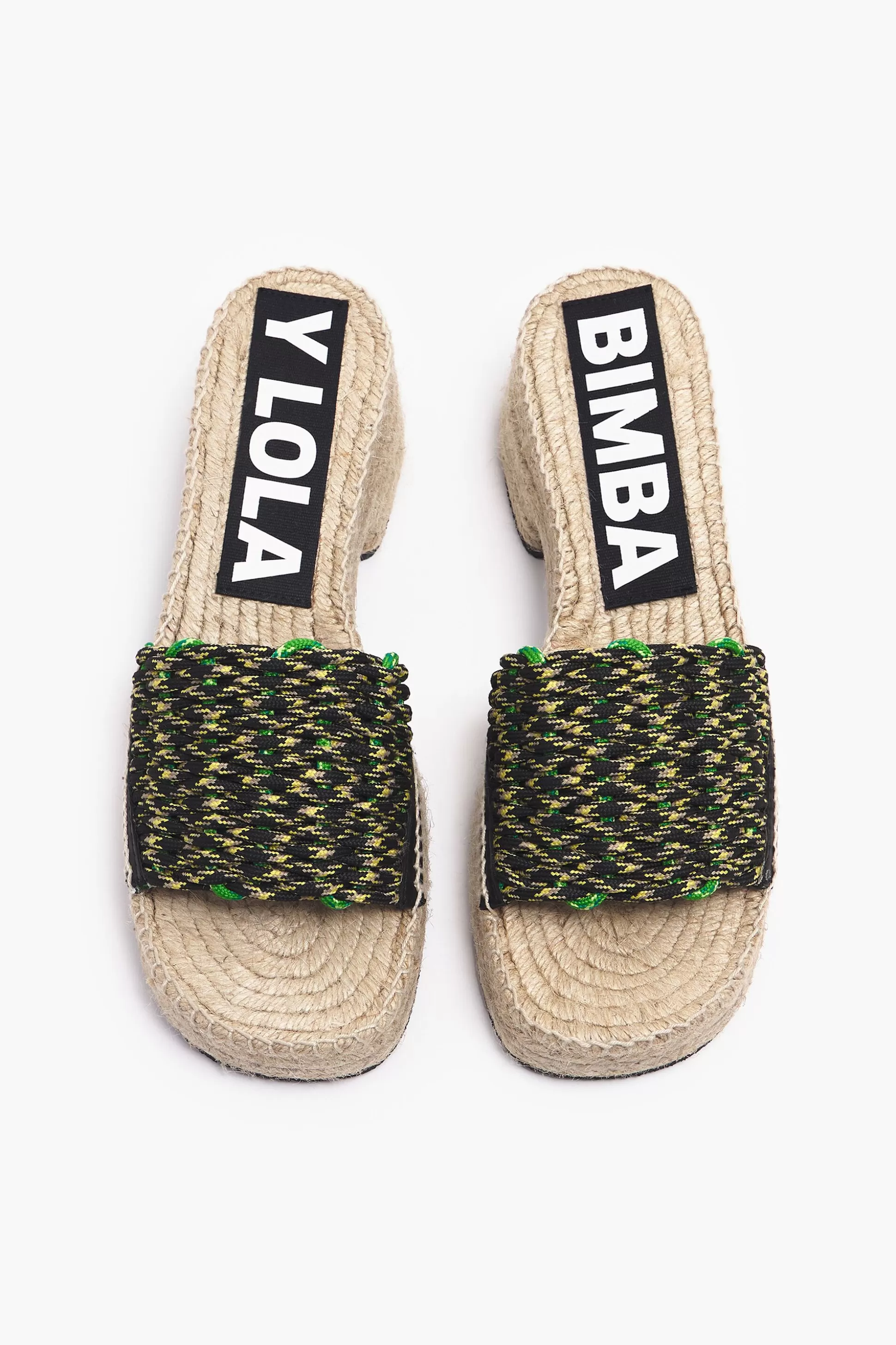 Clearance BIMBA Y LOLA Sandalia De Cunha Juta Macrame Verde Green