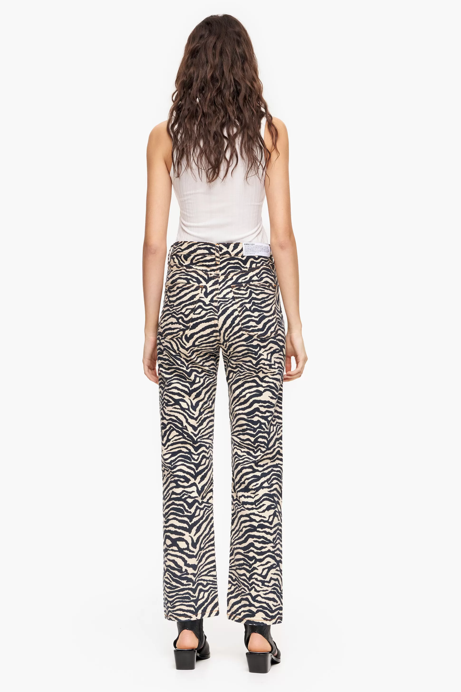 Shop BIMBA Y LOLA Straight Cropped- Pantaloni Jeans Dritti Tiger Tiger Natural