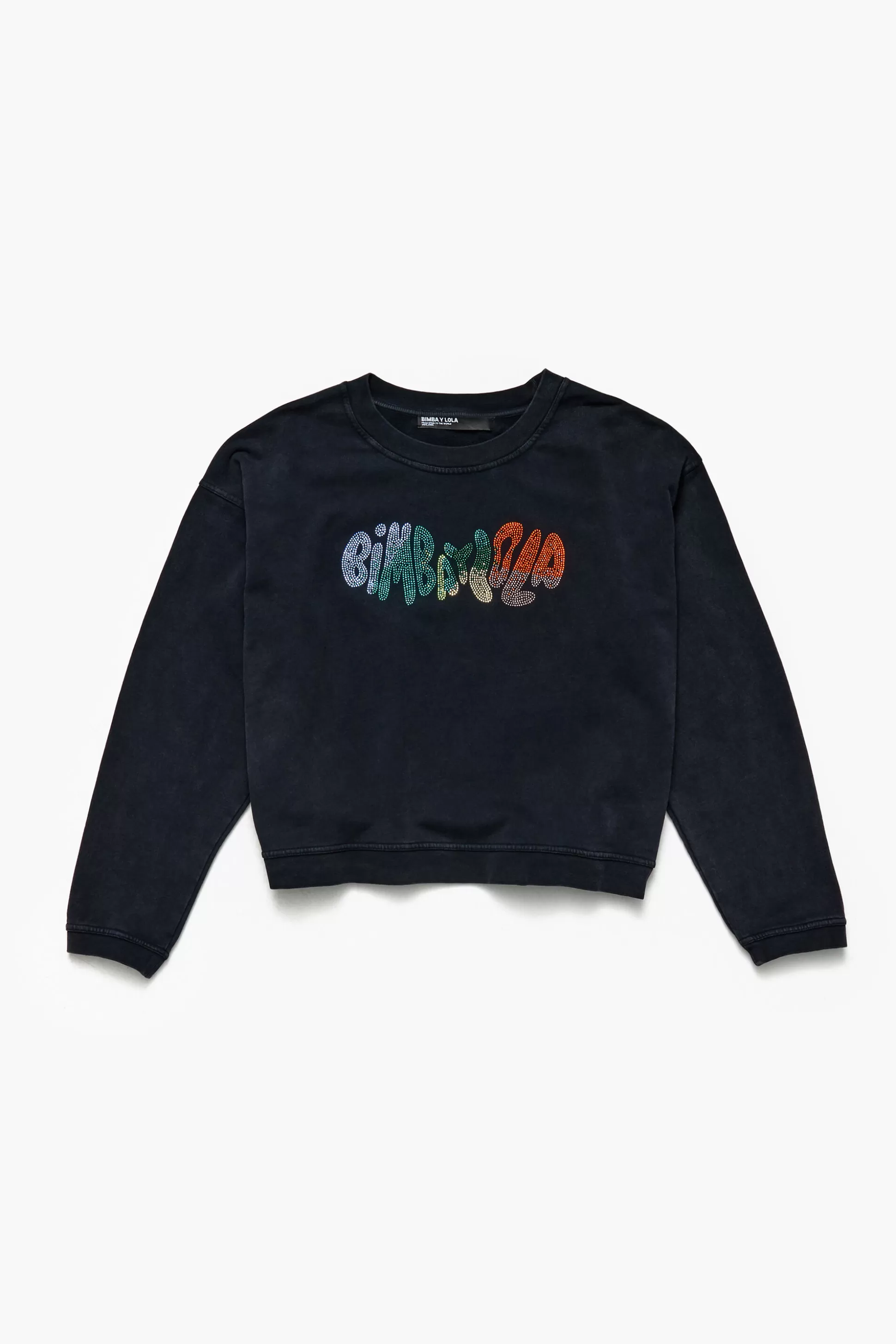 Flash Sale BIMBA Y LOLA Sweatshirt Boxy Logo Preto Washed Black