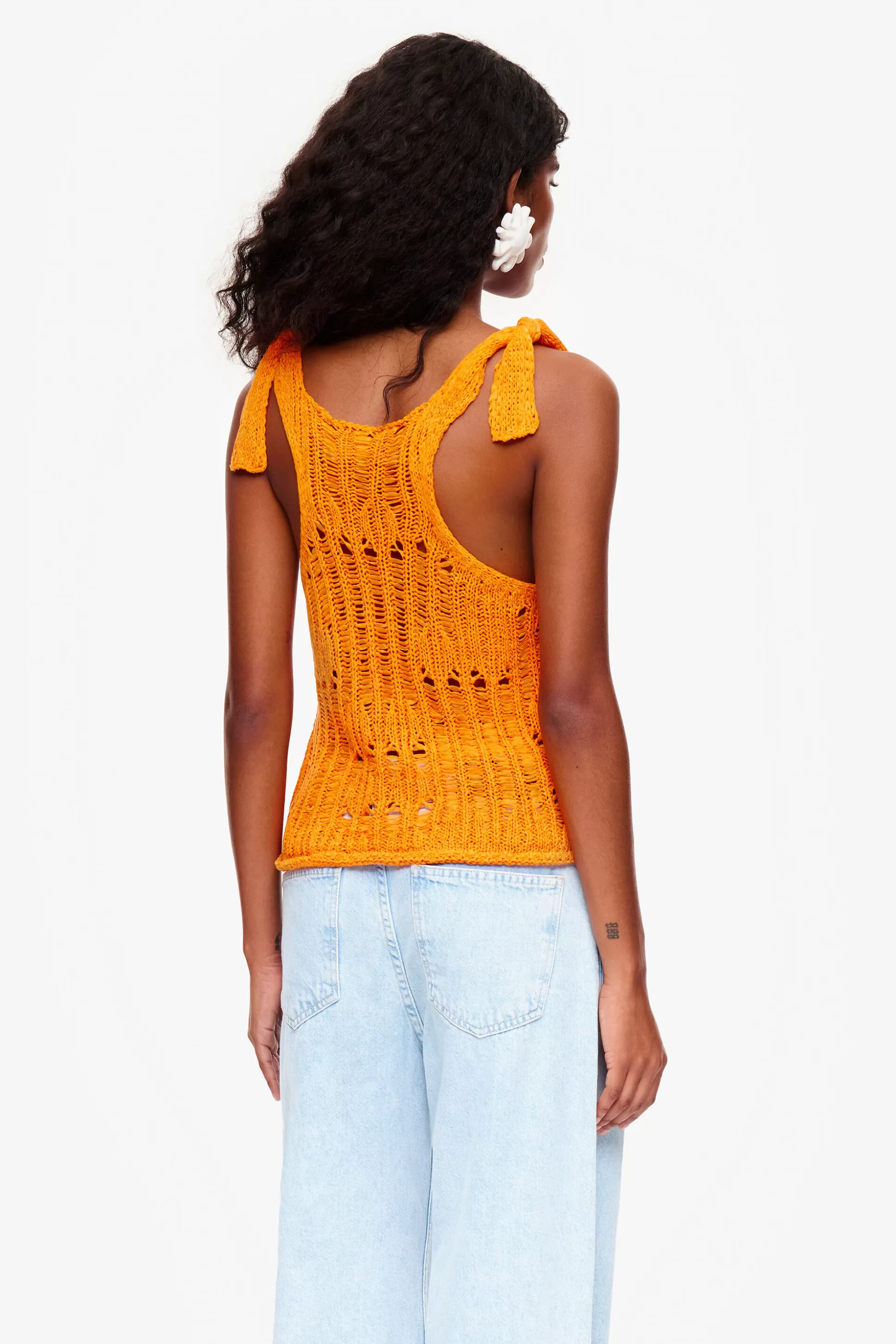 New BIMBA Y LOLA Top Crochet Laranja Orange