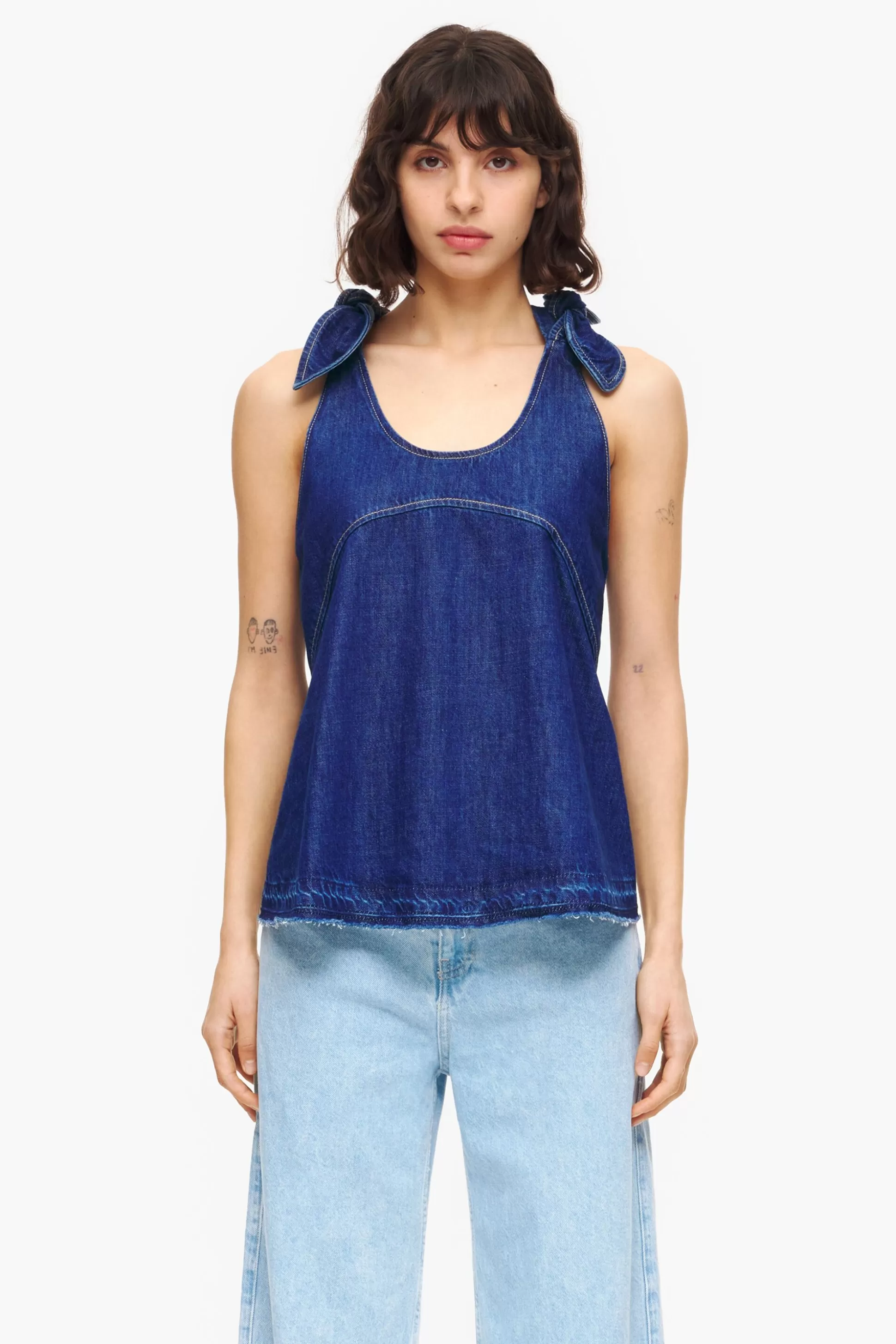 Shop BIMBA Y LOLA Top De Ganga Azul-Escuro Dark Blue