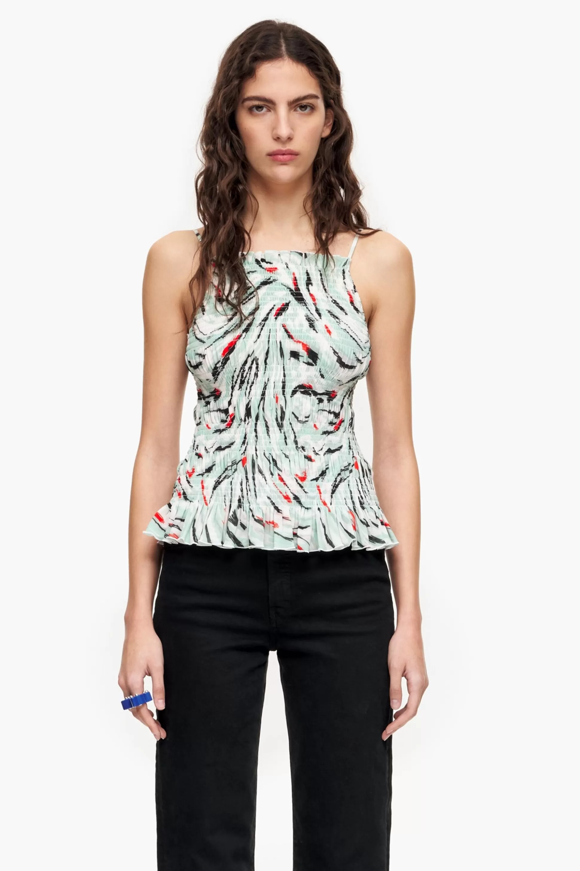 Cheap BIMBA Y LOLA Top Print Butterfly Wing Menta Butterfly Wing Mint