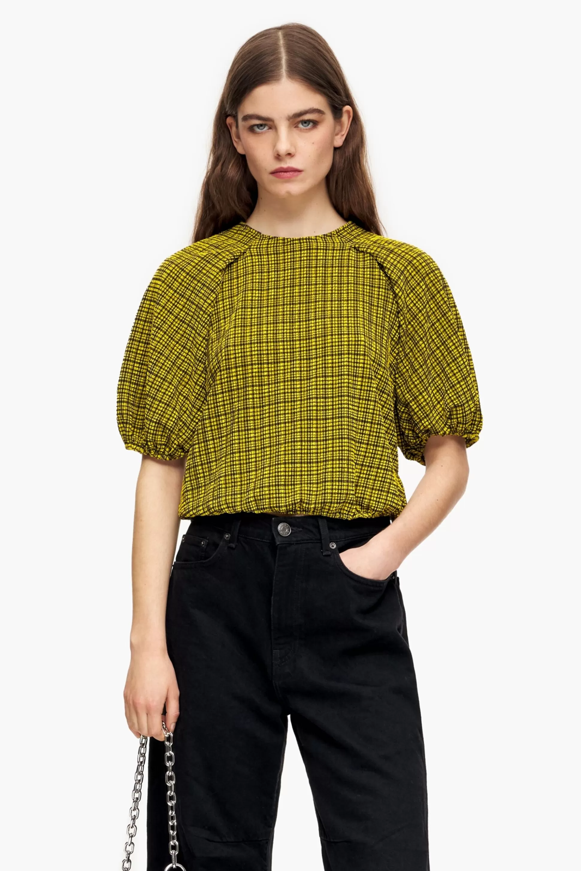 Hot BIMBA Y LOLA Top Quadros Amarelo Yellow