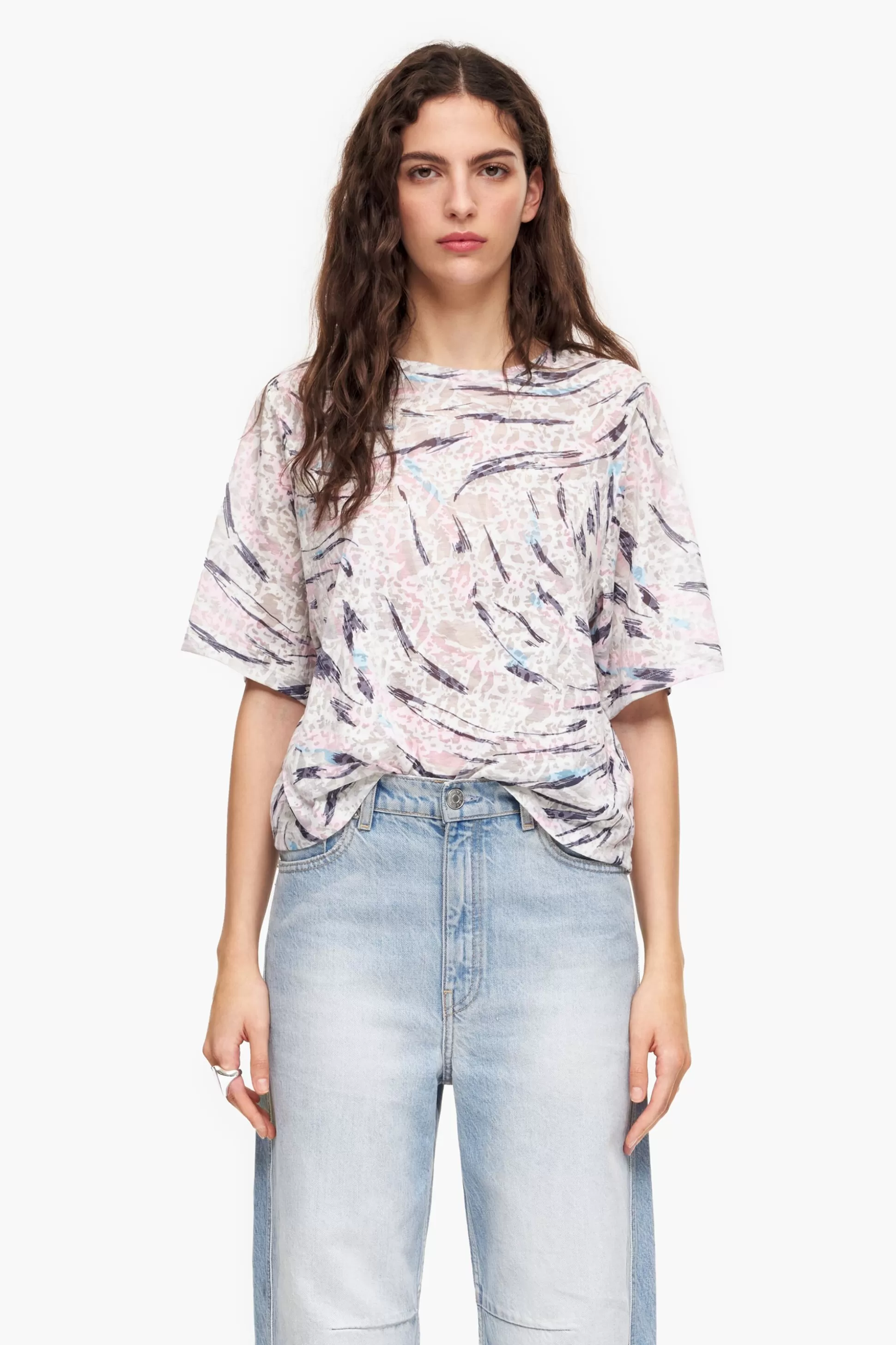 Clearance BIMBA Y LOLA T-Shirt Boxy Print Butterfly Wing Branca Butterfly Wing White