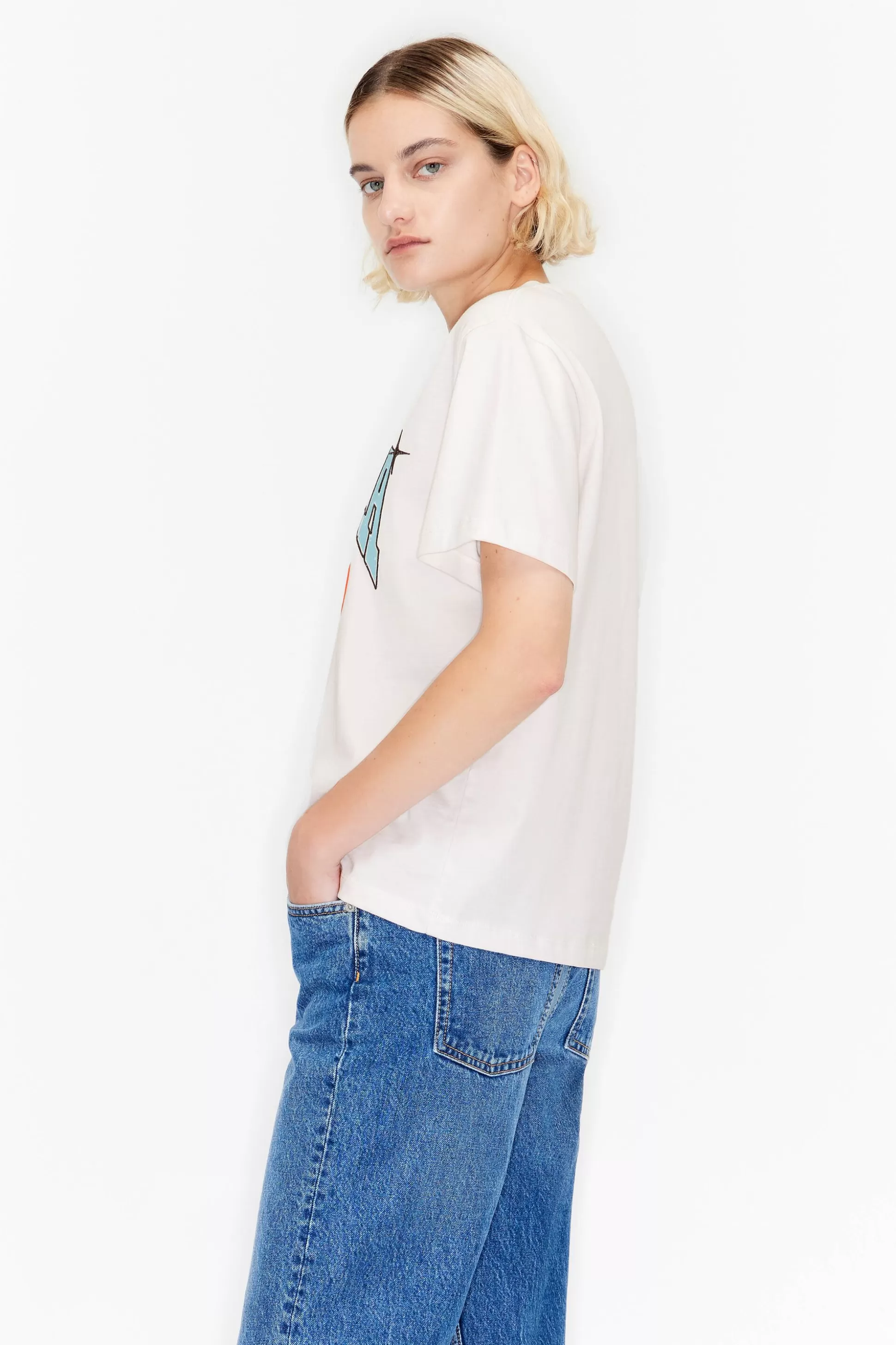 Hot BIMBA Y LOLA T-Shirt Branca Logo University Bimba Off White