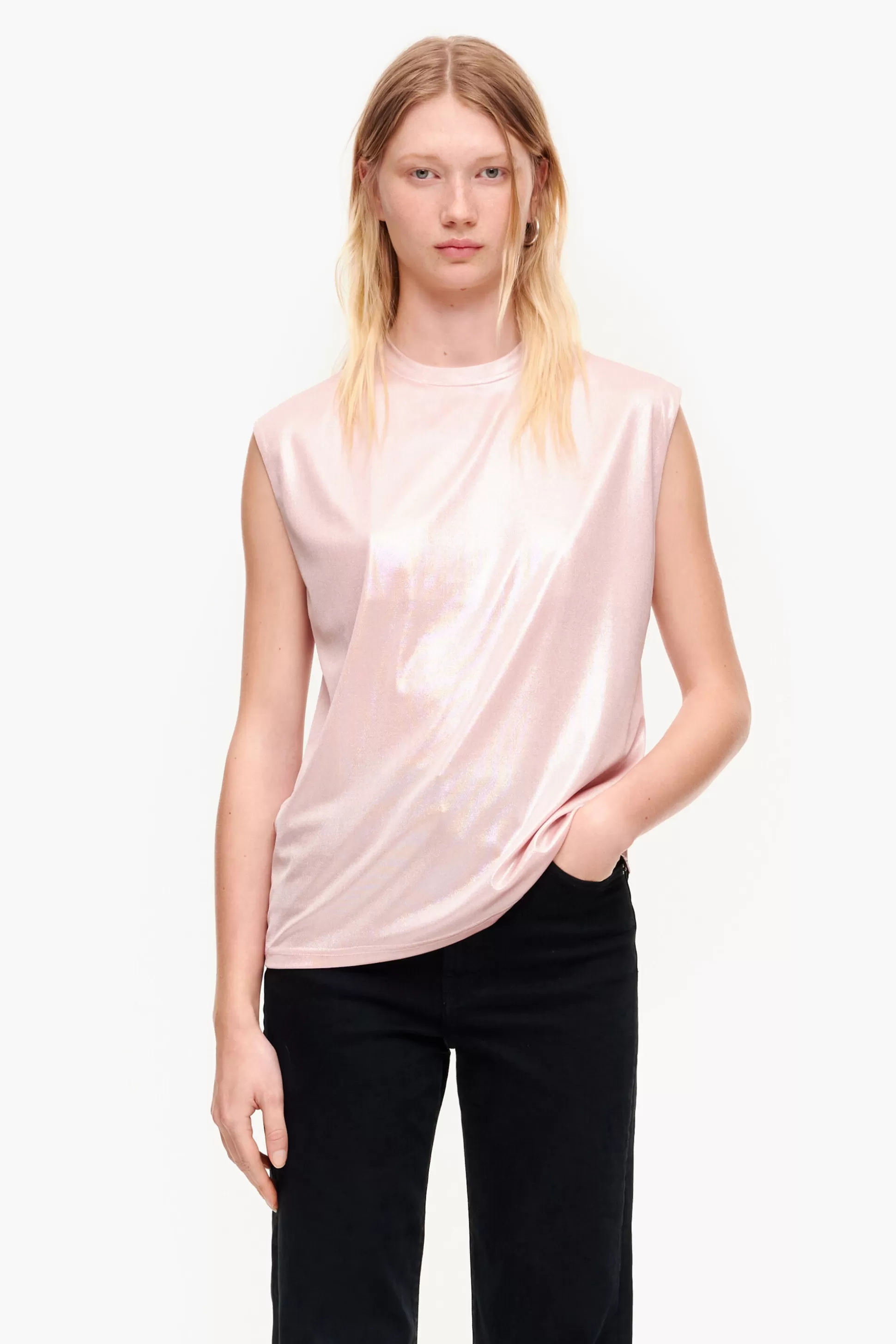 Sale BIMBA Y LOLA T-Shirt Curta Fluida Rosa Light Pink