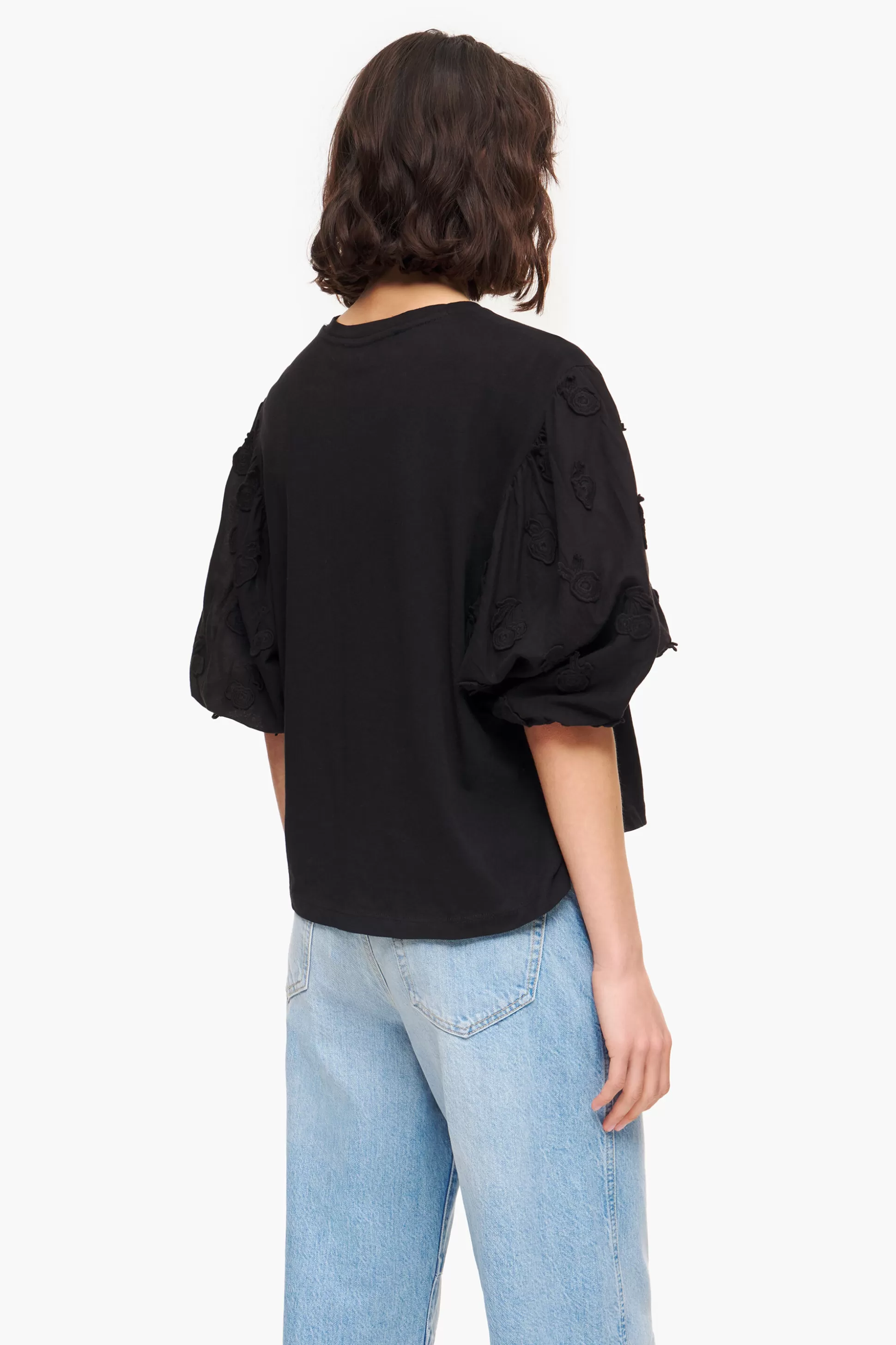 Shop BIMBA Y LOLA T-Shirt Duplo Tecido Preta Black