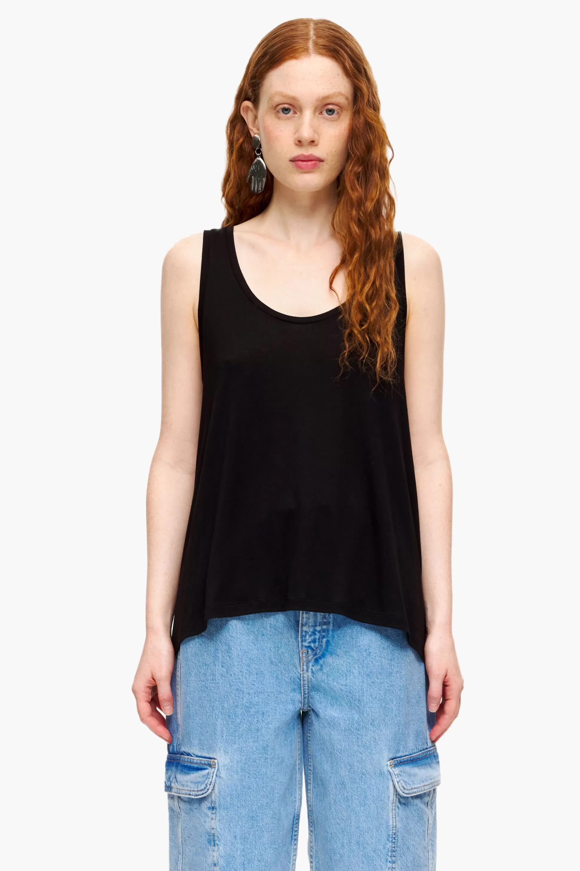 Cheap BIMBA Y LOLA T-Shirt Fluida Evase Preta Black