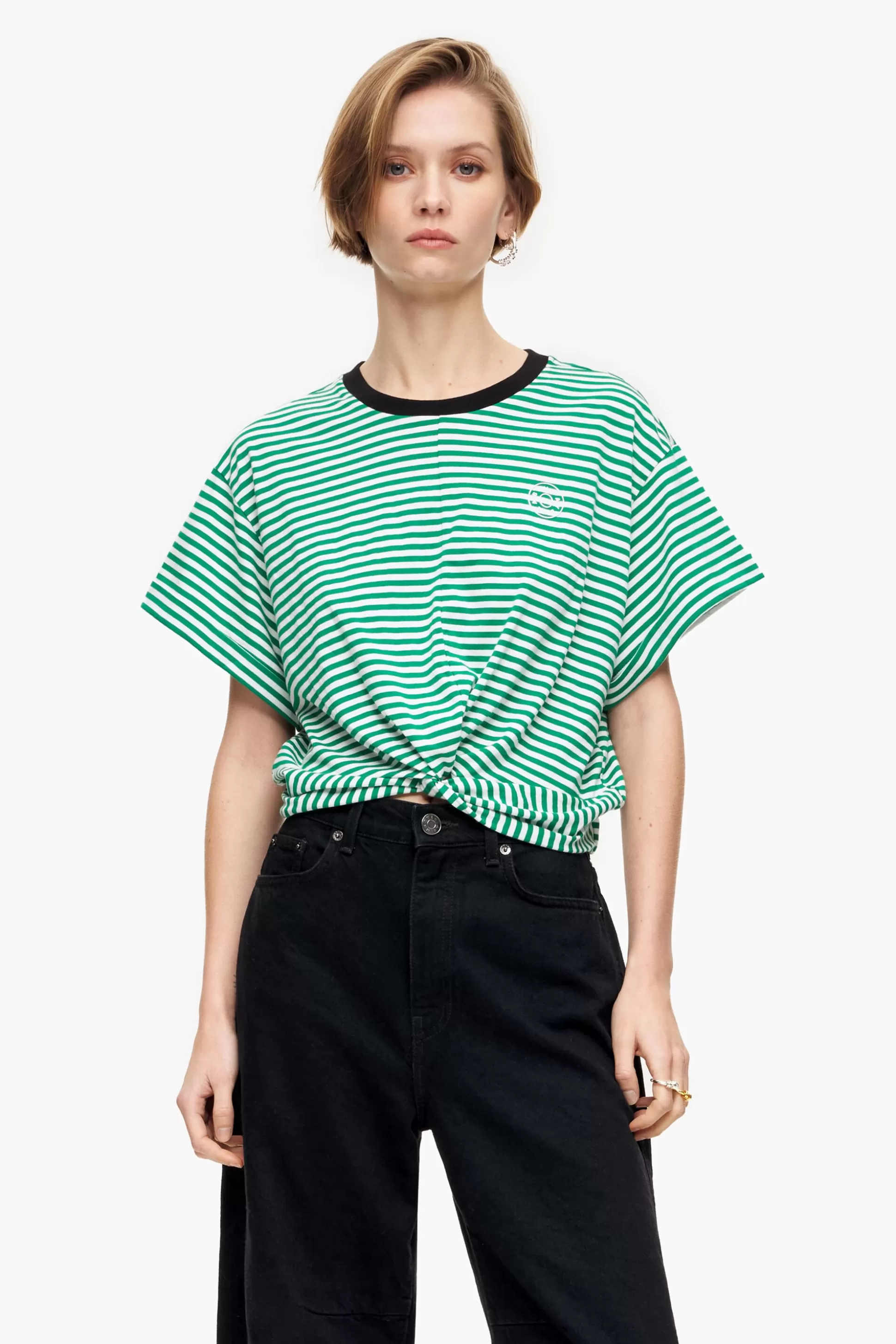 Store BIMBA Y LOLA T-Shirt No Boxy Verde E Branca Green