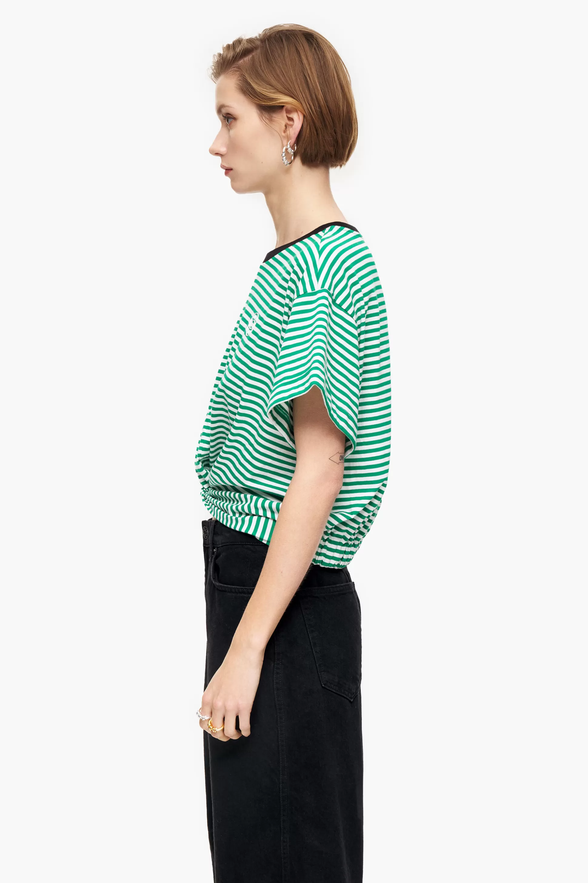 Store BIMBA Y LOLA T-Shirt No Boxy Verde E Branca Green