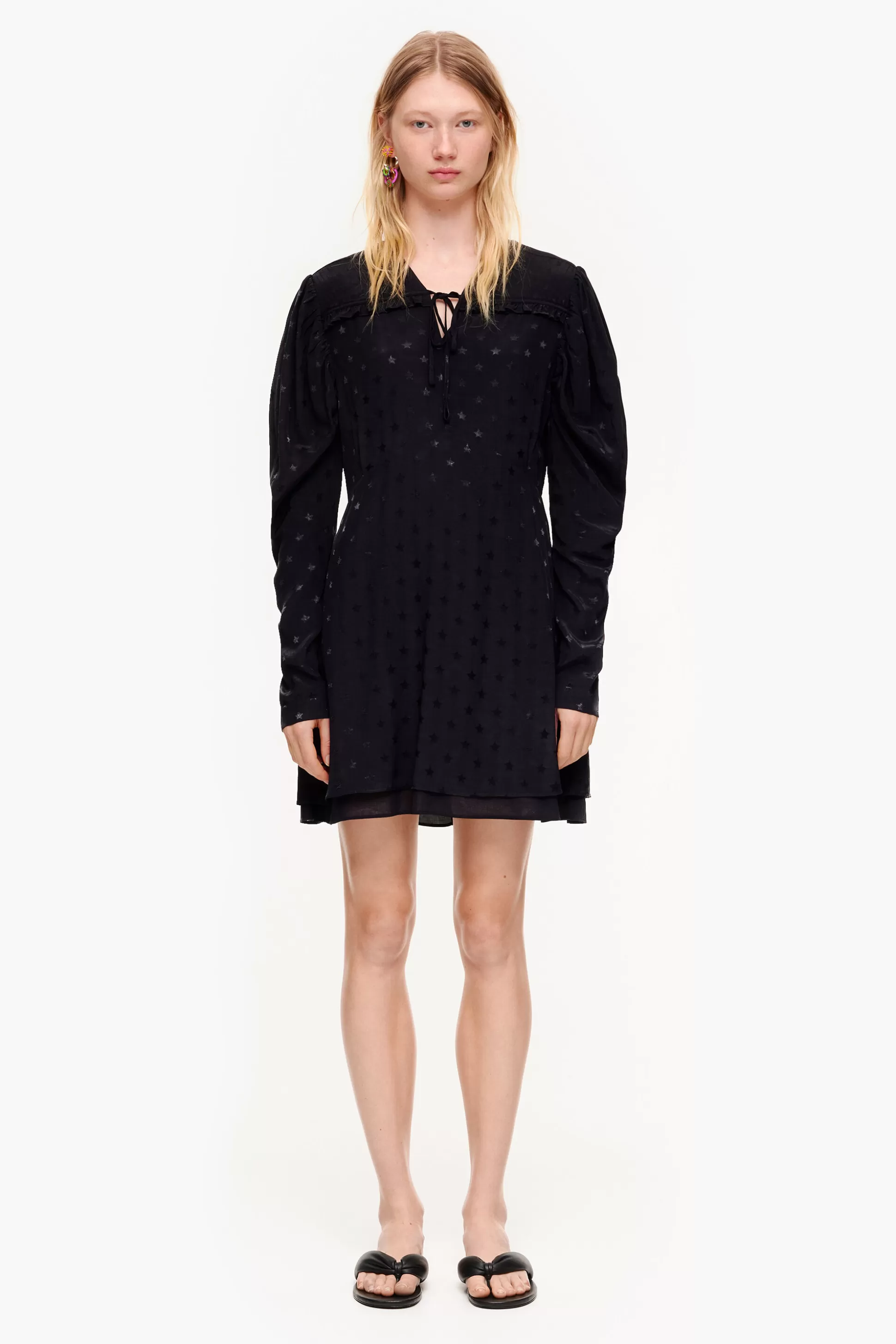 Cheap BIMBA Y LOLA Vestido Curto Fluido Jacquard Preto Black