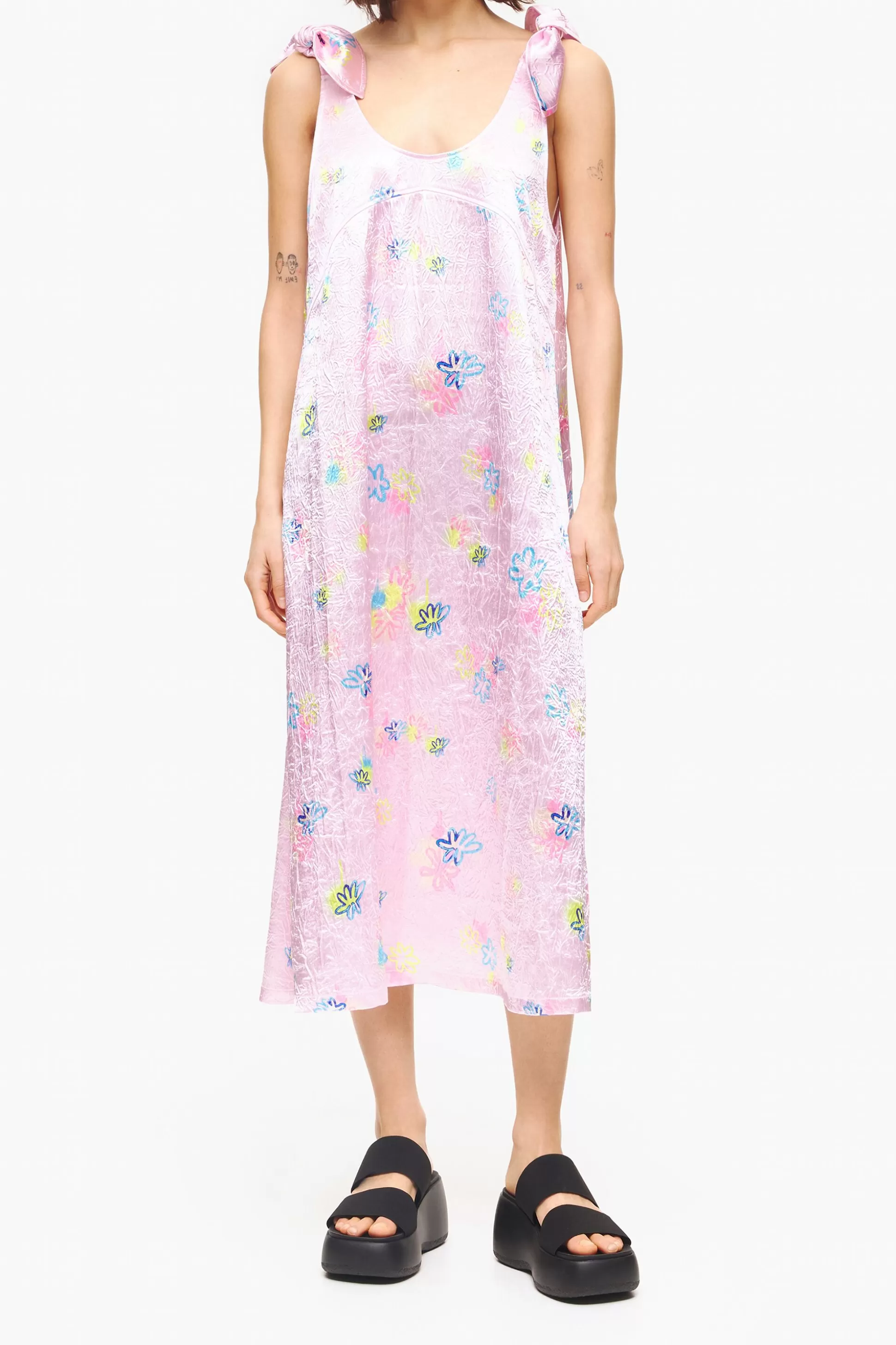 Clearance BIMBA Y LOLA Vestido Evase Midi Print Spray Flowers Rosa Spray Flowers Light Pink