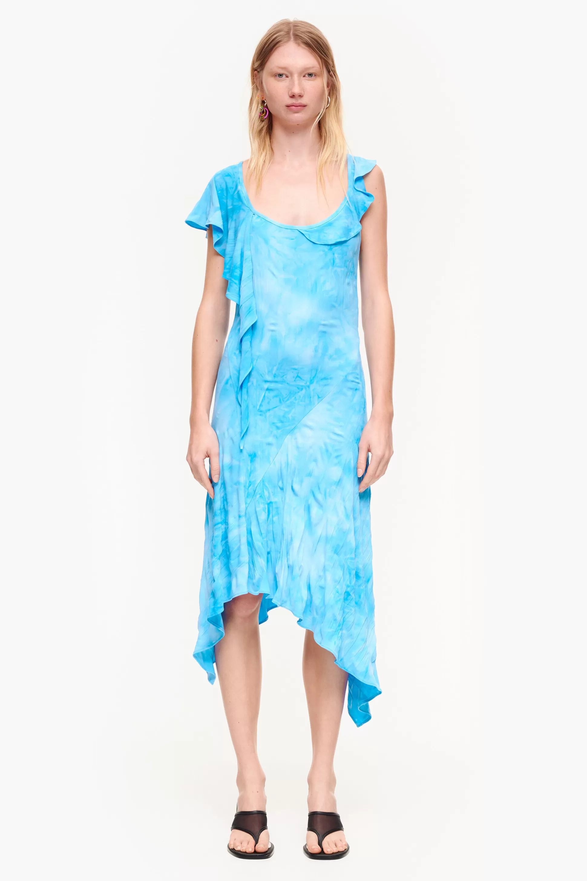 Best Sale BIMBA Y LOLA Vestido Fluido Midi Azul Blue