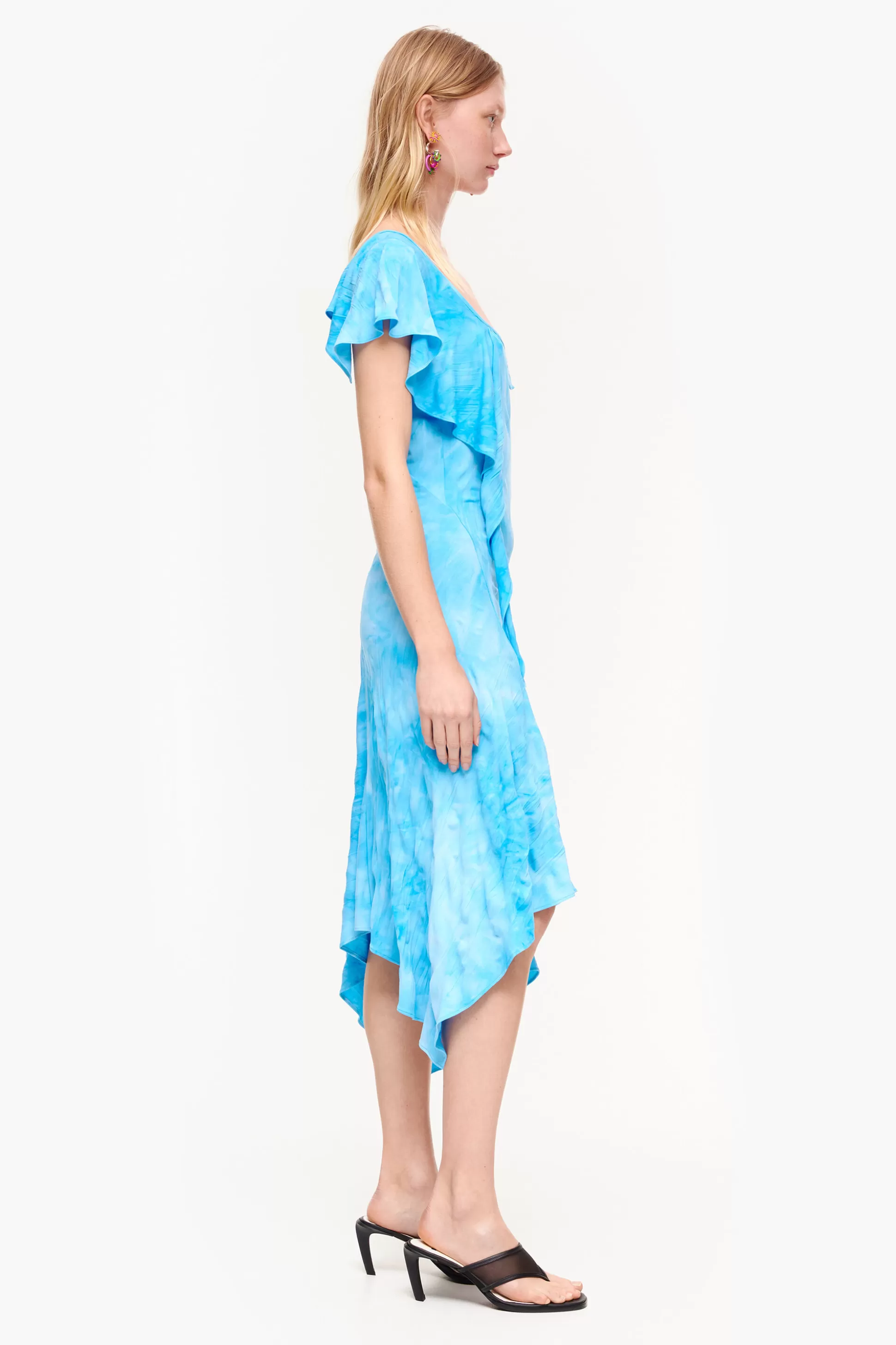 Best Sale BIMBA Y LOLA Vestido Fluido Midi Azul Blue