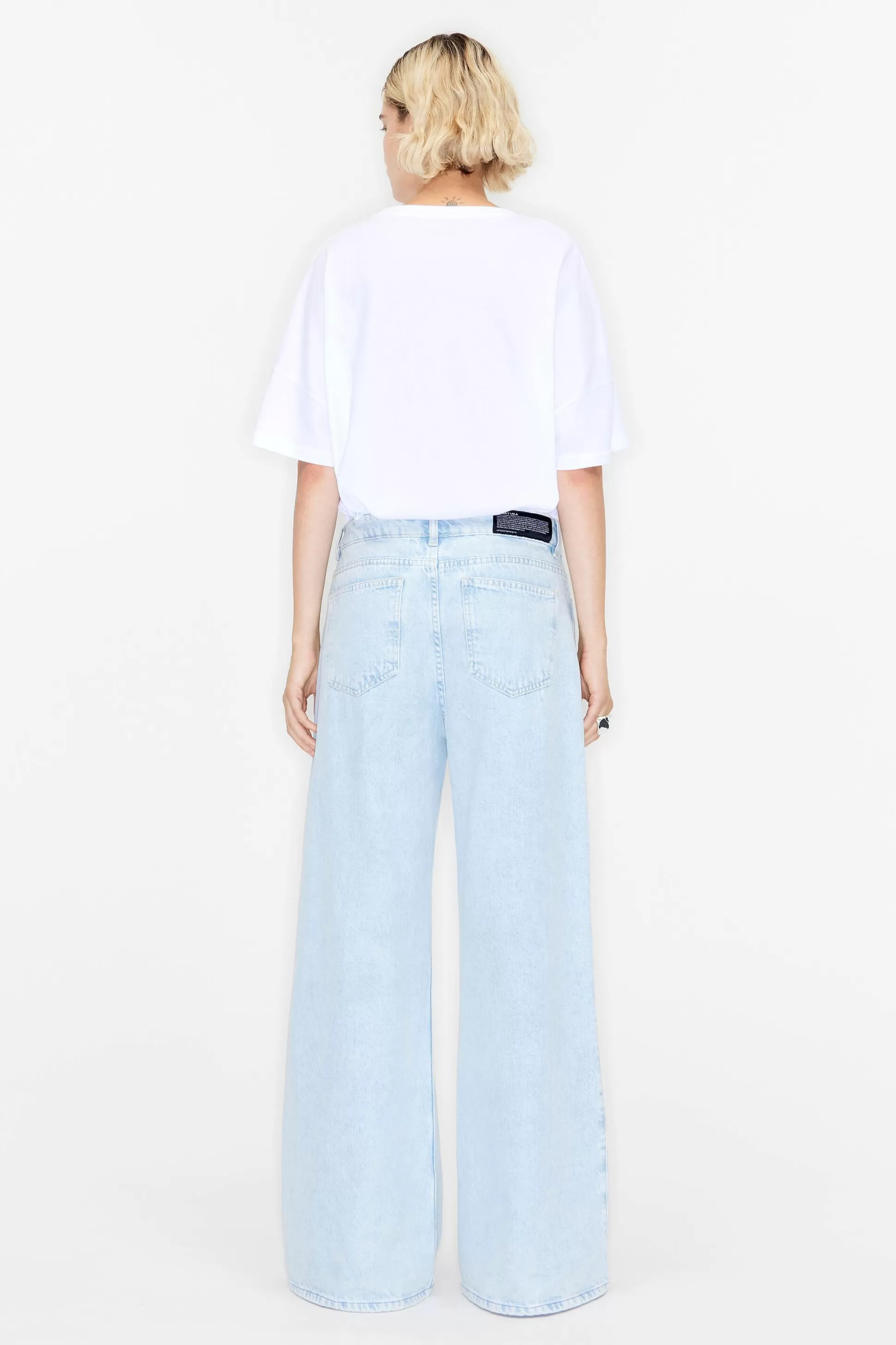 Best Sale BIMBA Y LOLA Wide Leg - Jeans Largas Azuis Light Blue